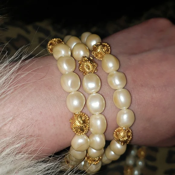 Vintage Mary McFadden 1988 gold plated necklace and bracelet - Picture 6 of 12